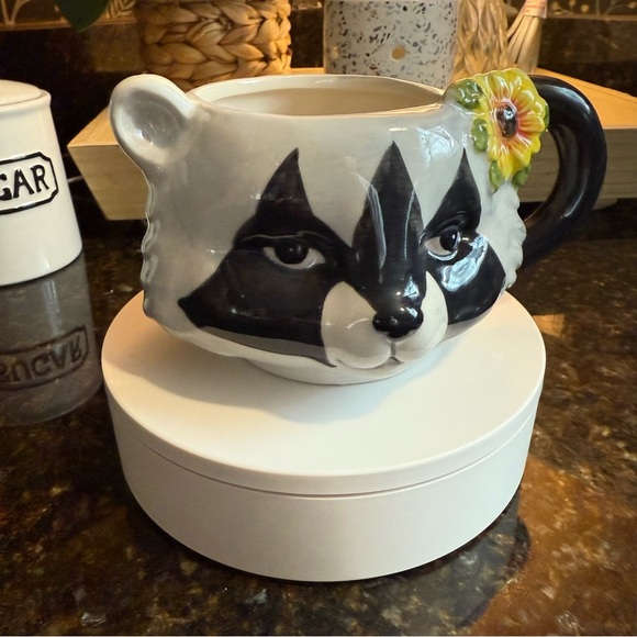 Robert Stanley Raccoon Mug with Flower Accent - Picture 7 of 8